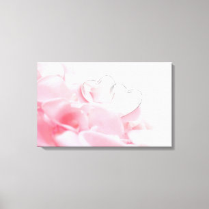 Romantic Glass Hearts Ro Petals Canvastryck