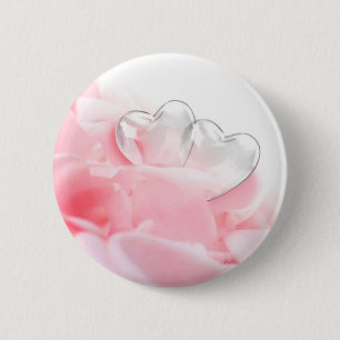Romantic Glass Hearts Ro Petals Knapp