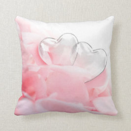 Romantic Glass Hearts Ro Petals Kudde
