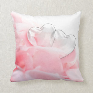 Romantic Glass Hearts Ro Petals Kudde