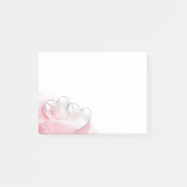 Romantic Glass Hearts Ro Petals Post-it Block