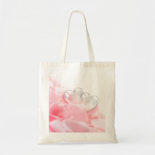Romantic Glass Hearts Ro Petals Tygkasse