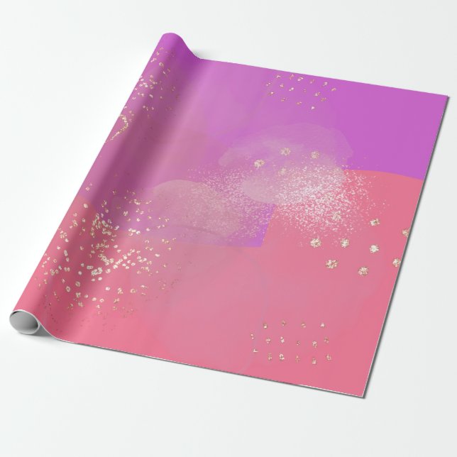 Romantic glitter pink art presentpapper (Utrullad)