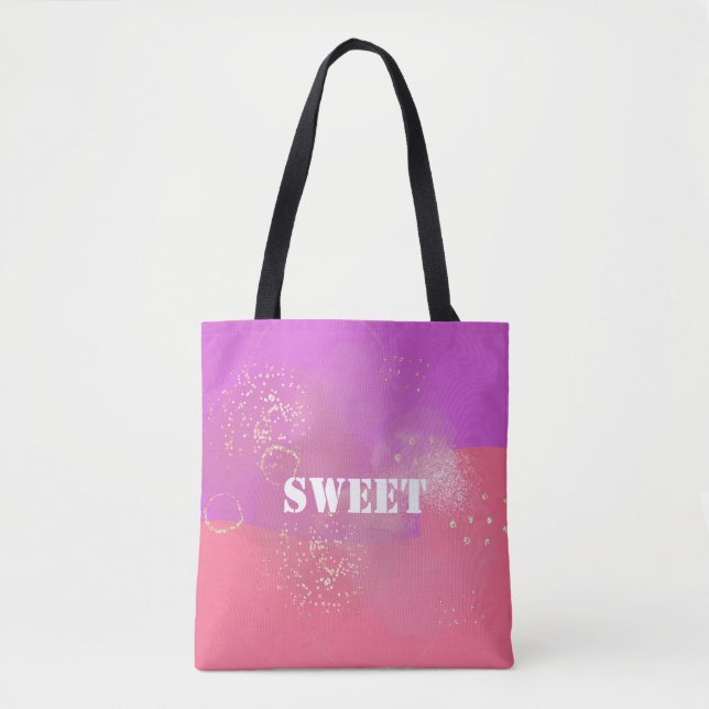 Romantic glitter pink art tygkasse (Framsida)