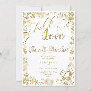 Romantic Glitter Typography Höst löv Förlovning Inbjudningar