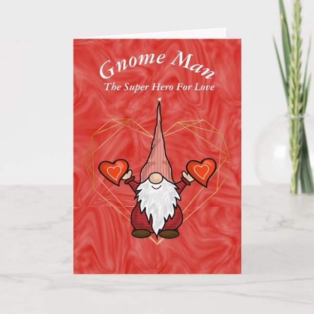 Romantic Gnome Man Card Kort (Framsida)