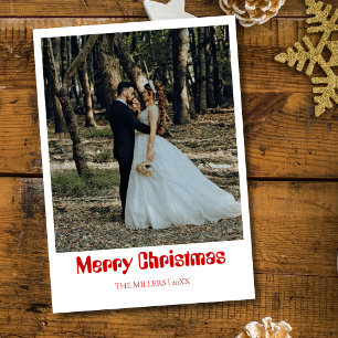Romantic God jul Newlyed Photo Rik Red Julkort