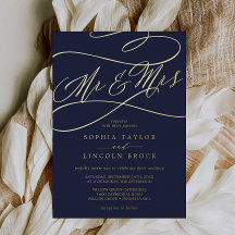 Romantic Gold Foil | Blåblå Mr & Mrs Bröllop