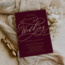 Romantic Gold Foil | Burgundi Bröllop