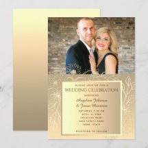 Romantic Gold Foil Photo Bröllop