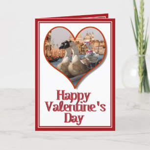 Romantic Gondola Ride för Alla hjärtans dag Helgkort