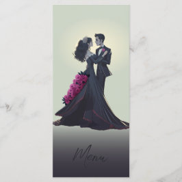 Romantic Gothic Älskare Elegant Gourmet Menu Meny