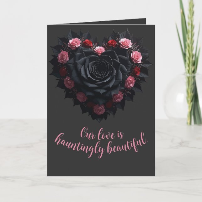Romantic Gothic And Melancholic Black Rose Kort (Framsida)