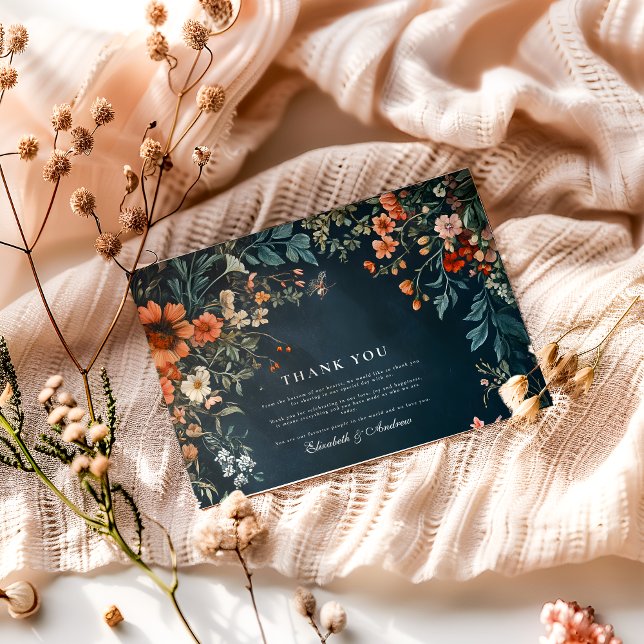 Romantic Gothic Bröllop Tack Kort (Skapare uppladdad)