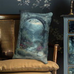 Romantic Gothic Fantasy Horror Dracula's Castle Prydnadskudde<br><div class="desc">Gothic Castle Fantasy Horror Dracula's Castle Grått Granite Arch accent Pillow | Halloween fest Decor. Dö in i den mörkrets romantiska världen med min gotiska Castle Fantasy Horror Accent Pillow. Med en romantisk båge med fladdermus som flyger runt Draculas slott i avstånd, mot en grått granitbåge. Perfekt för att lägga...</div>