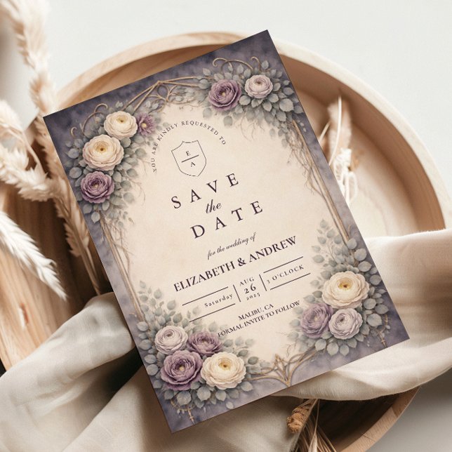Romantic Gothic Pastel Floral Wedding Spara Datumet (Skapare uppladdad)