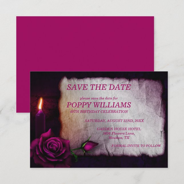 Romantic Gothic Ro & Candle Spara Datumet (Fram/baksida)