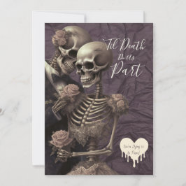 Romantic Gothic Skeleton Bröllop | ’Til Death Inbjudningar