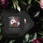 Romantic Gothic Watercolor Raven Blommigt Bröllop Underlägg Papper<br><div class="desc">Den här tjocka blommigten bröllop har en enkel,  moody vattenfärgsillustration av en korv som genomkorsas på en bukett. Perfekt för en tidlös romantisk glimt bröllop eller andra speciella tillfällen. Det är vackert anpassat till en scokuserad händelse i fall eller en unik vinterhändelse i en avslappnad eller en formell inställning.</div>