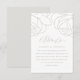 Romantic Grått Blommigt Bröllop Guest-detaljkort