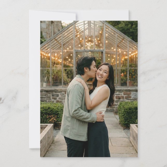 Romantic Green Photo Inbjudningar (Framsida)