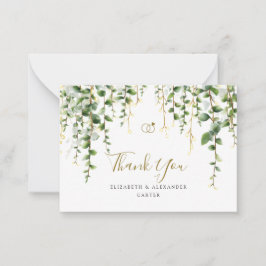 Romantic Greenery Garland Bröllop tackkort Anteckningskort