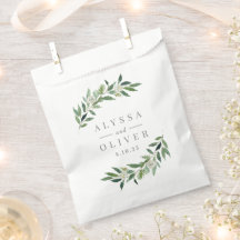 Romantic Greenery Wedding Favor Bag