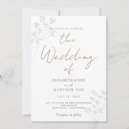 Romantic Greenery Wedding Invitation Inbjudningar