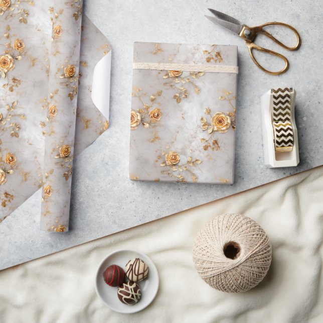 Romantic Gul ros Presentpapper (Hantverk)