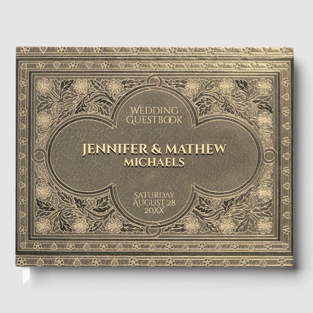 Romantic Guld Antique look Guest Bok (Framsida)
