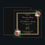 Romantic Guld & Black, Corner Dec jul Inbjudningar<br><div class="desc">Den vackra traditionella jultomten Party inbjudan i glansigt guld och svart färg. Det akuta hörnet Juldekorationer på en dubbla guld glitter i gräns ram. All text är helt och hållet anpassade för att uppfylla dina krav. Om du vill hjälpa till att anpassa produkten eller vill matcha produkter kontaktar du mig...</div>