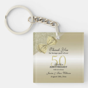 Romantic Guld Bow & Glitter 50:e Bröllop