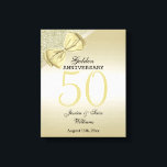 Romantic Guld Bow & Glitter 50:e Bröllop Canvastryck<br><div class="desc">Vackert och klassens 50-årsdag för Firande kanvastrycket i Bröllop. Med en klassromantisk guld-bog med ribbon på en glitzy guld glitter och övertoningsbakgrund. All text är helt och hållet anpassade för att uppfylla dina krav. Om du vill ha hjälp med att anpassa din produkt eller om du vill ha matchande produkter...</div>