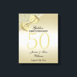 Romantic Guld Bow & Glitter 50:e Bröllop Canvastryck<br><div class="desc">Vackert och klassens 50-årsdag för Firande kanvastrycket i Bröllop. Med en klassromantisk guld-bog med ribbon på en glitzy guld glitter och övertoningsbakgrund. All text är helt och hållet anpassade för att uppfylla dina krav. Om du vill ha hjälp med att anpassa din produkt eller om du vill ha matchande produkter...</div>