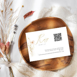 Romantic Guld  Bröllop-webbplats QR-kod OSA Kort