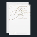 Romantic Guld Calligraphy | Bröllop, blommande Rådkort<br><div class="desc">Det romantiska kalligrafikortet i guld blomstrar i bröllop är perfekt för ett enkelt bröllop och kan användas för alla händelser. Den moderna klassiska designen har finare-snurrar och vitaktiga blomningar med elegant elegant-handskriven faux champagne guld-folie-typografi. Dessa rådgivningskort kan användas som ett alternativ till en gästbok för bröllopsmottagning, möhippa, babydusch eller studentfest....</div>