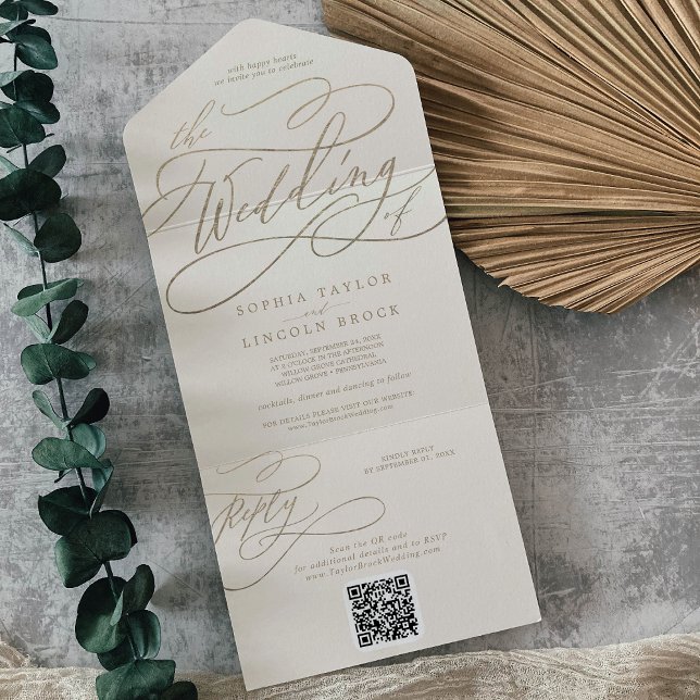 Romantic Guld Calligraphy | Elfenbenskustens QR-ko (Skapare uppladdad)