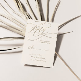 Romantic Guld Calligraphy | Enkel OSA kort i Elfen