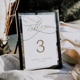 Romantic Guld Calligraphy | Färskt Bordsnummer