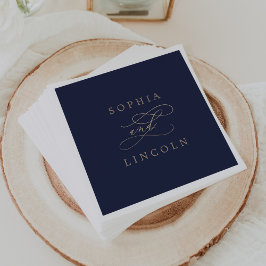 Romantic Guld Calligraphy | Flottan Bröllop Pappersservett
