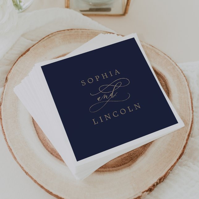 Romantic Guld Calligraphy | Flottan Bröllop Pappersservett (Skapare uppladdad)