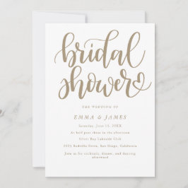 Romantic Guld Calligraphy Flourish Möhippa I Inbjudningar