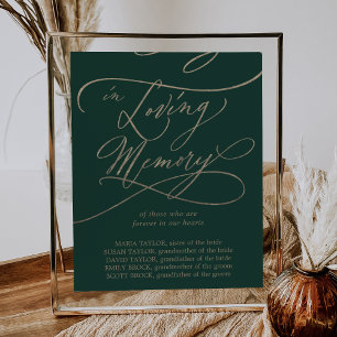 Romantic Guld Calligraphy Grönt i lagringsminnet Poster