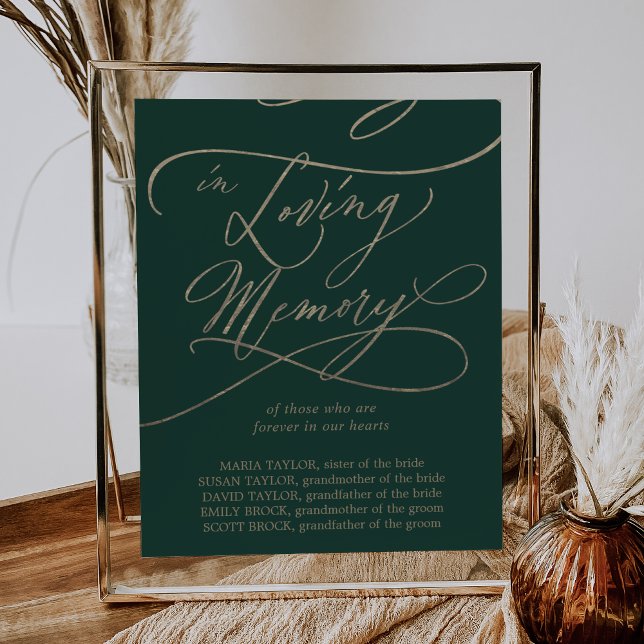 Romantic Guld Calligraphy | Grönt i lagringsminnet Poster (Skapare uppladdad)
