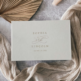 Romantic Guld Calligraphy | Ivory Monogram Bröllop Gästböcker