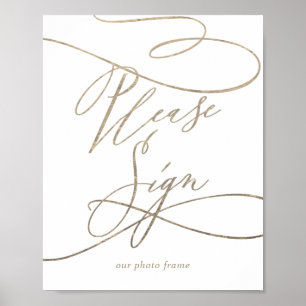 Romantic Guld Calligraphy, signera Poster