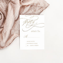 Romantic Guld Calligraphy Simple OSA kort