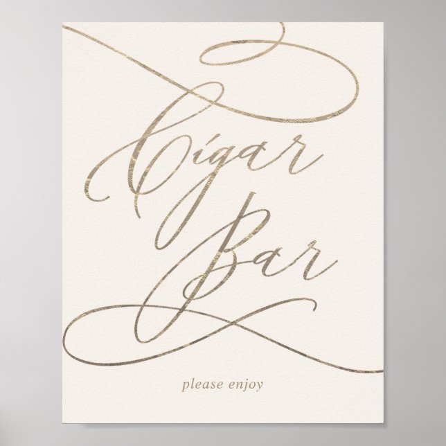 Romantic Guld Calligraphy | Undertecknande av Elfe Poster (Framsidan)
