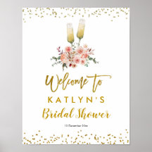 Romantic Guld Cheers to Kärlek Välkomstskylt