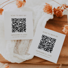 Romantic Guld Coordinate QR Code Bröllop OSA Tilläggskort
